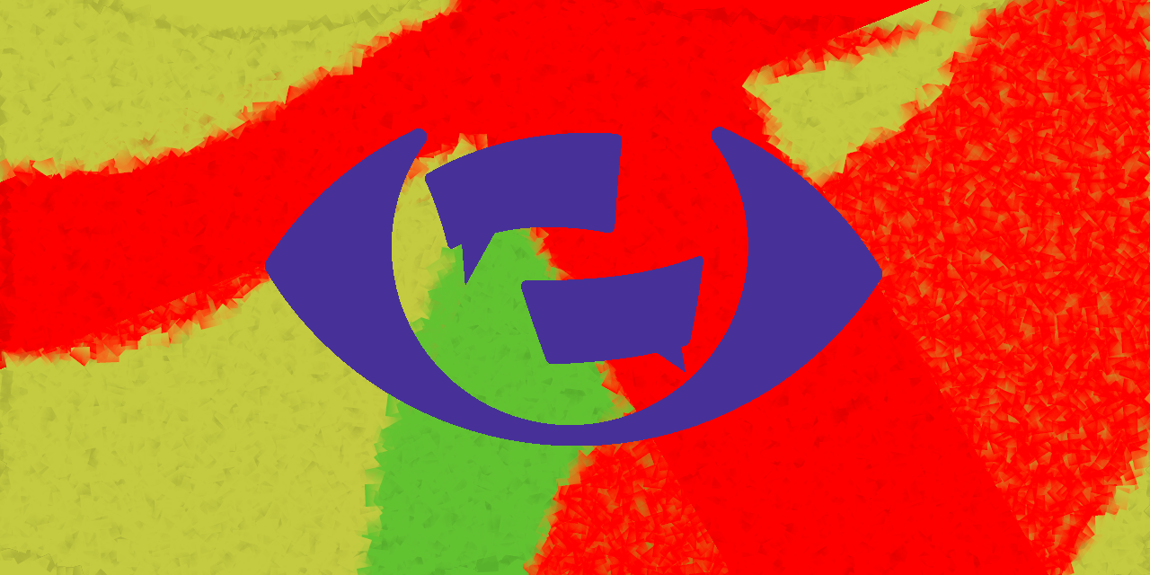 Das Logo von „ChatkontrolleSTOPPEN!“ in lila vor den Farben der Ampelkoalition: rot, grün und gelb. Bild: Konstantin Macher, CC-BY 4.0